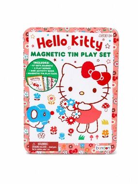Hello Kitty Magnetic Tin Play Set - Pink, Red, Blue, White